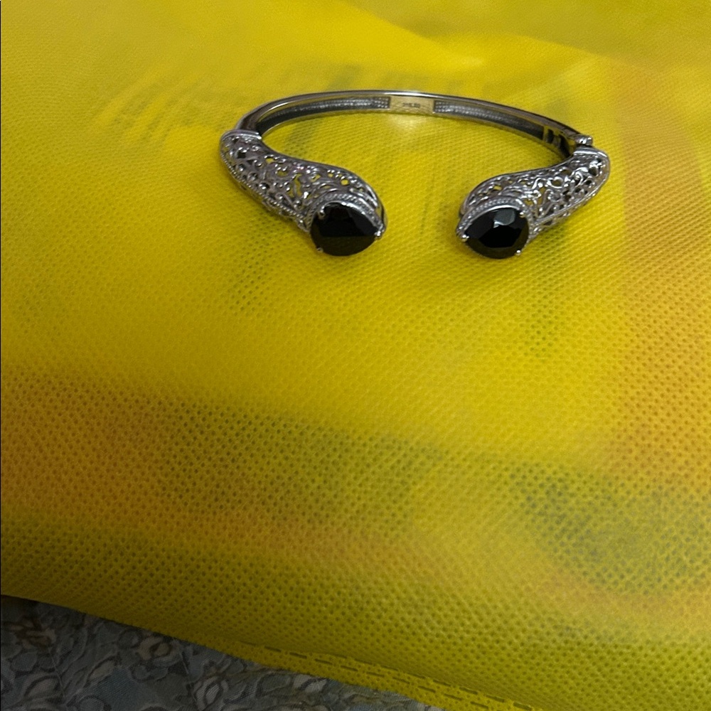 Sophisticated Silver and Black Women's Bracelet